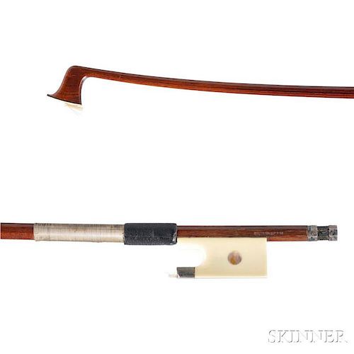 French Silver-mounted Violin Bow, Marcel Lapierre