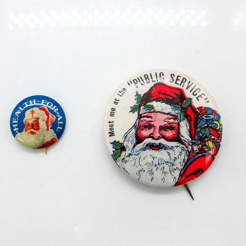2pc Vintage Santa Claus Pins