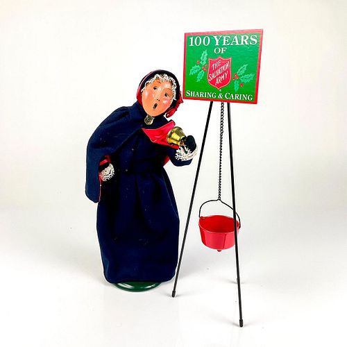 2pc Byers' Choice Plaster Figurine, Salvation Army Caroler