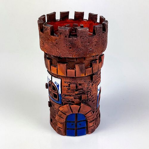 Vintage Art Pottery Tower Tealight Candleholder