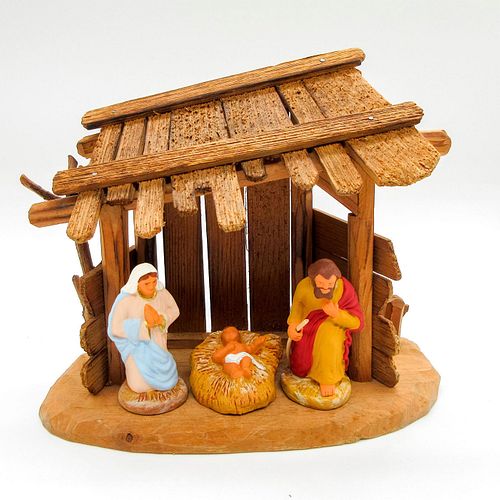 Vintage Fouque Santon Terracotta Nativity Set