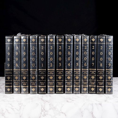 Encyclopædia Britannica. Book of the Year 1989, 1998 - 2009.  London - Chicago: Encyclopædia Britannica.  Piezas: 13.
