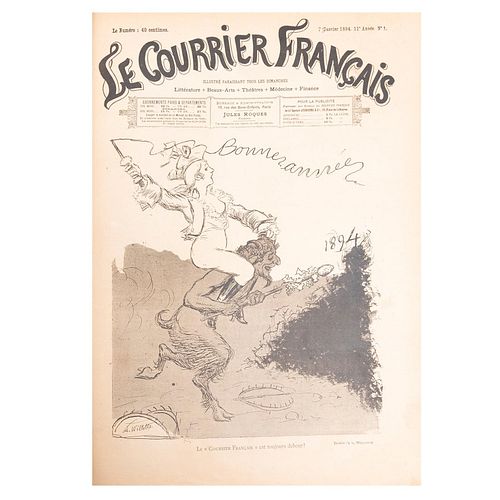 Roques, Jules. Le Courrier Francais. Año 11, 1894. Números, 1 - 3, 5 - 12, 15 - 20, 22 - 42, 44 - 49, 51, 52.  Pro...