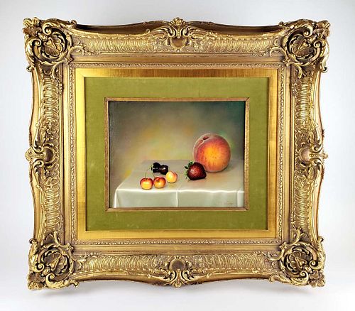 Magnificent Still Life Fruit Oil on Canvas by Teimur Amiry