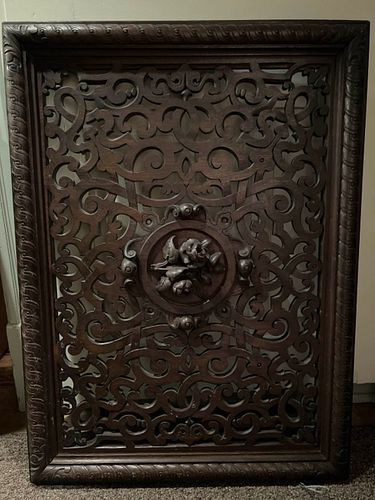 Carved Mahogany Panel