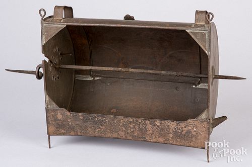Small tin and iron reflector oven, 19th c.