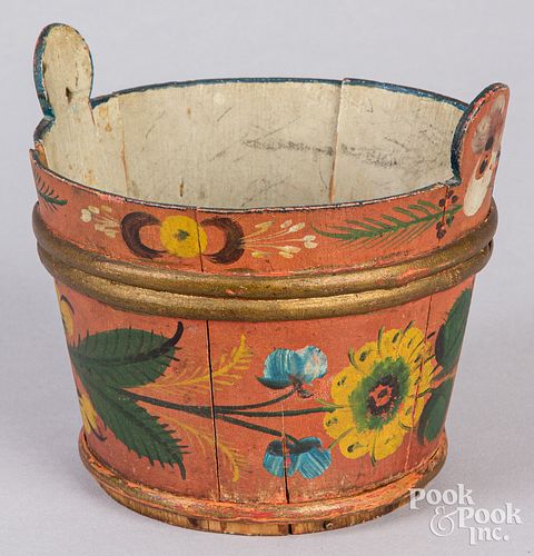 Miniature Scandinavian painted bucket, 19th c.