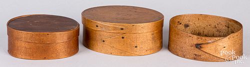 Three bentwood pantry boxes, 19th c.