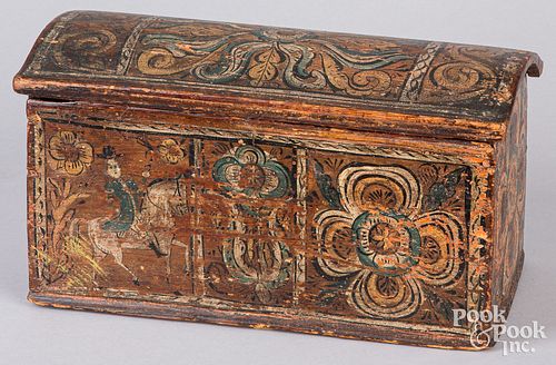 Scandinavian painted casket, 19th c.