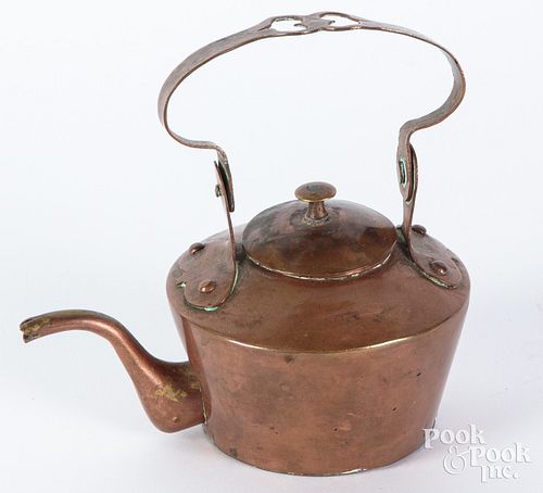 Miniature copper tea kettle, 19th c.