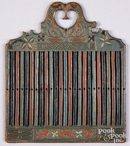 Scandinavian carved and painted tape loom