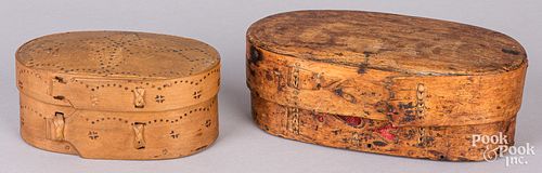 Two Scandinavian bentwood trinket boxes, 19th c.