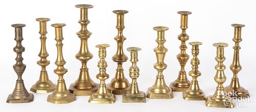 English Victorian brass candlesticks