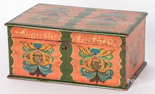 Scandinavian painted dresser box, late 19th c.