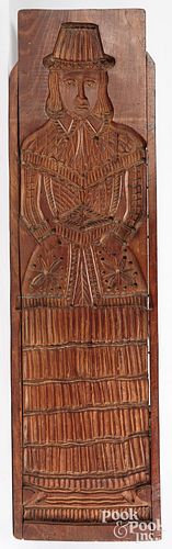 Large carved wood cakeboard, 19th c.
