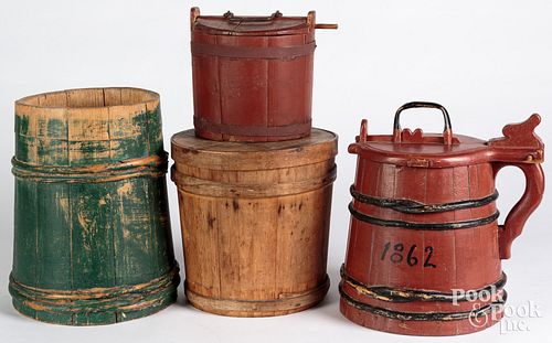 Four Scandinavian staved wood vessels