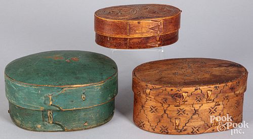 Three Scandinavian bentwood boxes, 18th/19th c.
