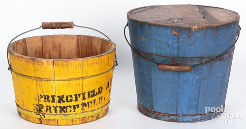 Two painted buckets, late 19th c.