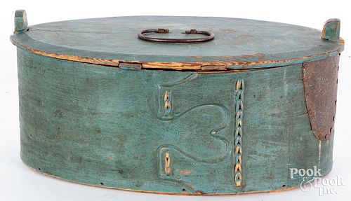 Scandinavian painted bentwood box, dated 1861