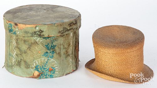 Miniature New England hat with wallpaper box