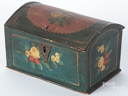 Continental painted dome lid trinket box