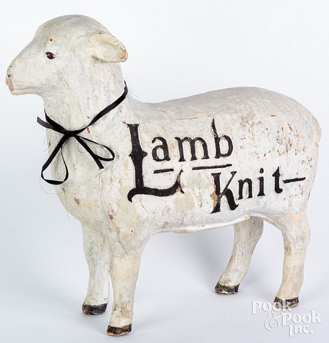 Papier-mâché Lamb Knit advertising sheep sign