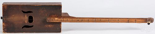 Folk art cigar box stringed instrument, ca. 1900