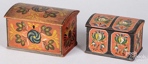 Two small Scandinavian painted dresser box