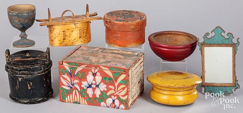 Scandinavian painted boxes and accessories.