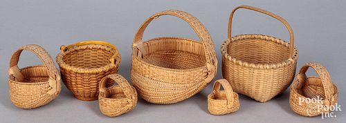 Group of contemporary miniature baskets