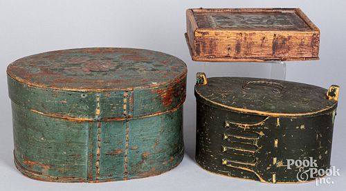Three Scandinavian painted boxes, 19th c.