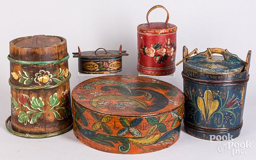 Five pieces of Scandinavian woodenware