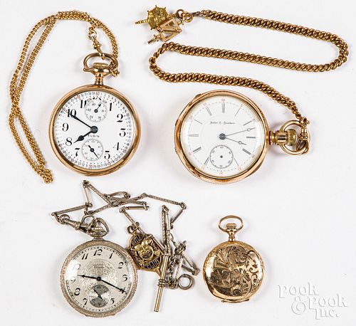 Four antique pocket watches