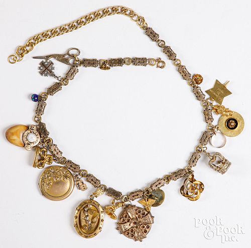 Charm necklace, with several charms