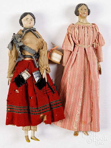 Two Greiner type dolls, 19th c.