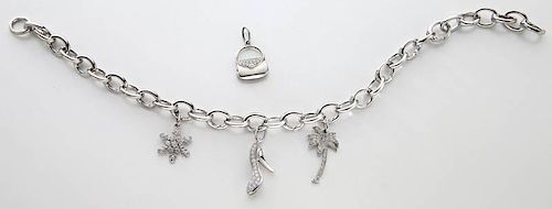 Tiffany & Co. platinum and diamond charm bracelet,