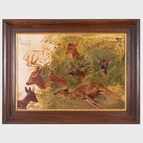 Rosa Bonheur (1822-1899): Eight Studies of Deer