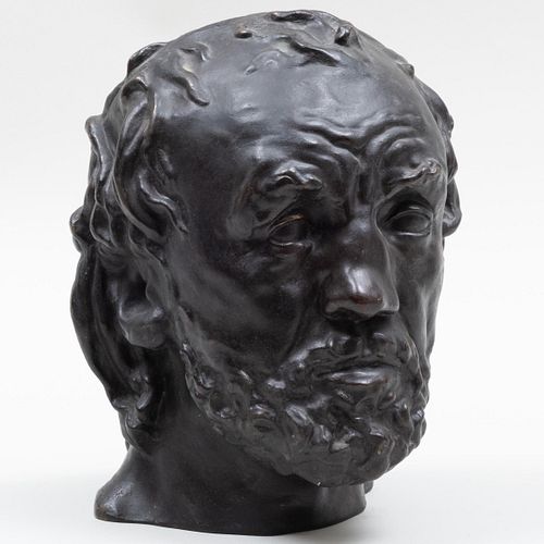 After Auguste Rodin (1840-1917): Homme au nez cassÃ©