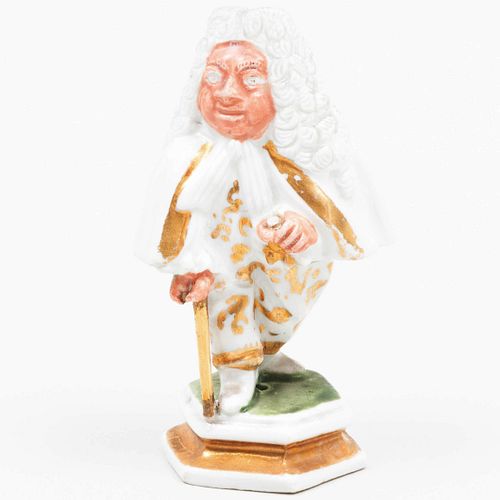 Meissen Gilt-Decorated Porcelain Figure of a Dwarf, After Jacques Callot