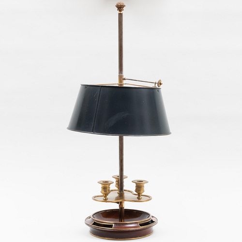 French Gilt-Bronze-Mounted Mahogany and TÃ´le Bouillotte Lamp
