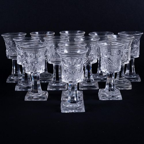 Set of Fourteen Continental Glass Cordials with Pedestal Stems