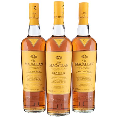 The Macallan. Edition No. 3. Single Malt. Scotch Whisky. Piezas: 3.