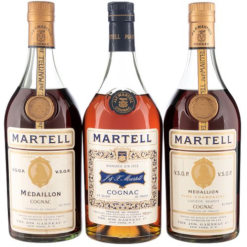 Martell. J & F y V.S.O.P. Cognac. France. Piezas: 3.