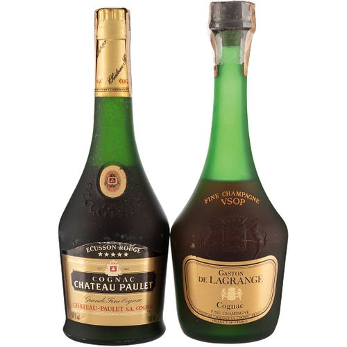 Cognac. a) Gaston de Lagrange. V.S.O.P. Cognac. France. b) Chateau Paulet. Ecusson Rouge.<...