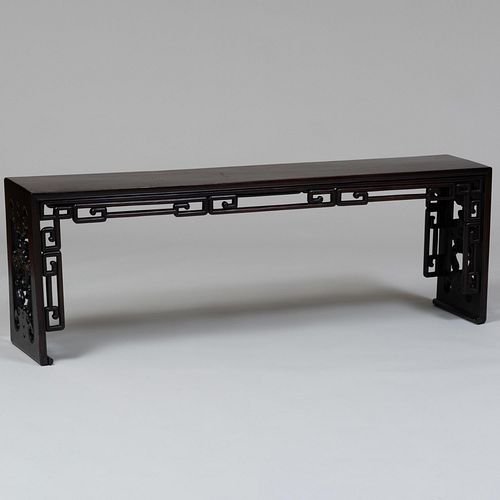 Chinese Carved Hardwood Bench