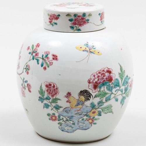 Chinese Famille Rose Porcelain Ginger Jar and Cover