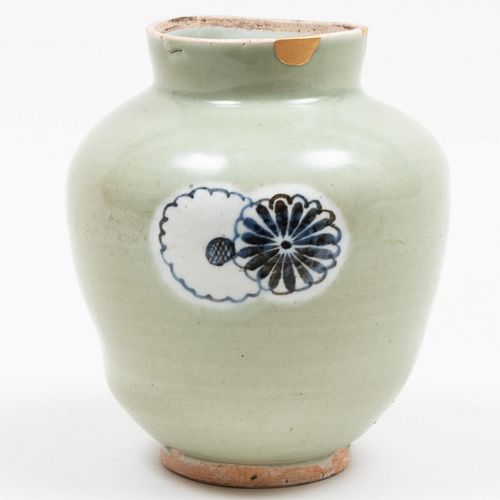 Japanese Early Imari Celadon Jar