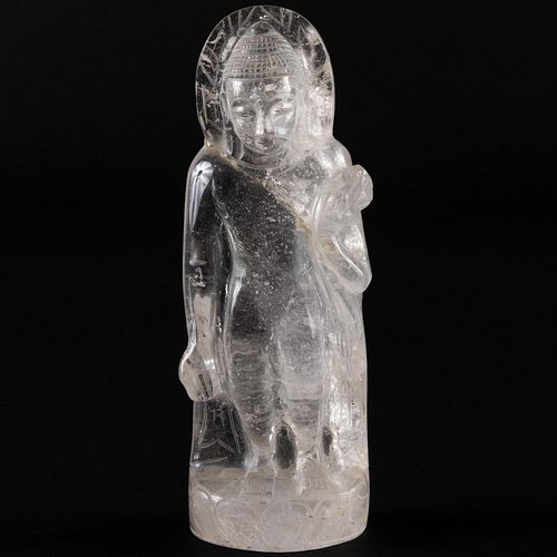 Southeast Asian Rock Crystal Figure of Standing Buddha