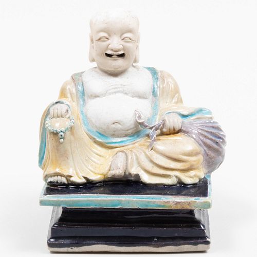 Chinese Glazed Biscuit Porcelain Figure of Putai