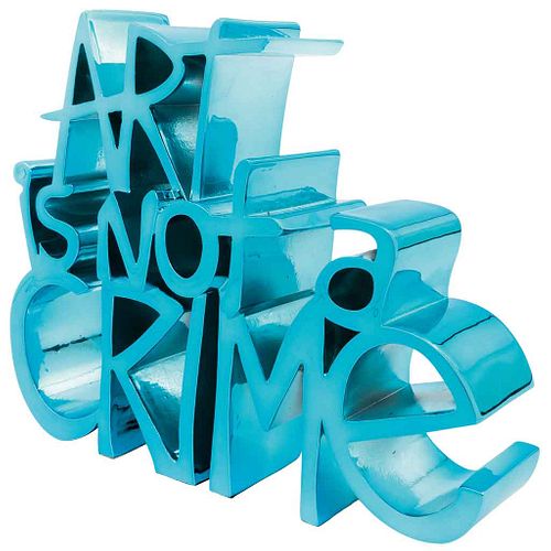 MR. BRAINWASH, Art is not a crime - hard candy, Firmada, con monograma y fechada 2021, Escultura en resina 78/95, 16 x 21 x 4 cm